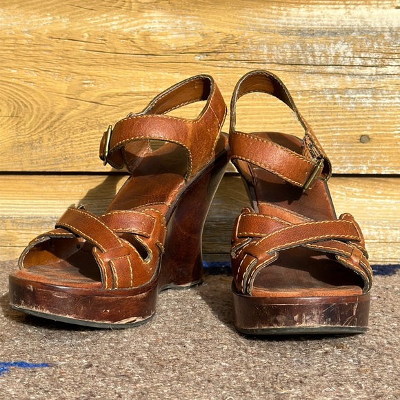 MIA Wedge Leather Platform Sandals Joplin SZ 7 - Picture 1 of 4